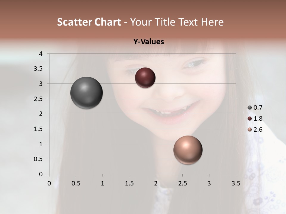 A Young Girl With Long Brown Hair Smiles At The Camera PowerPoint Template