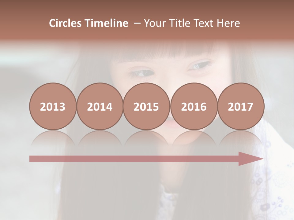 A Young Girl With Long Brown Hair Smiles At The Camera PowerPoint Template