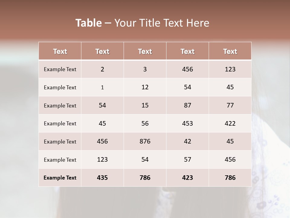 A Young Girl With Long Brown Hair Smiles At The Camera PowerPoint Template