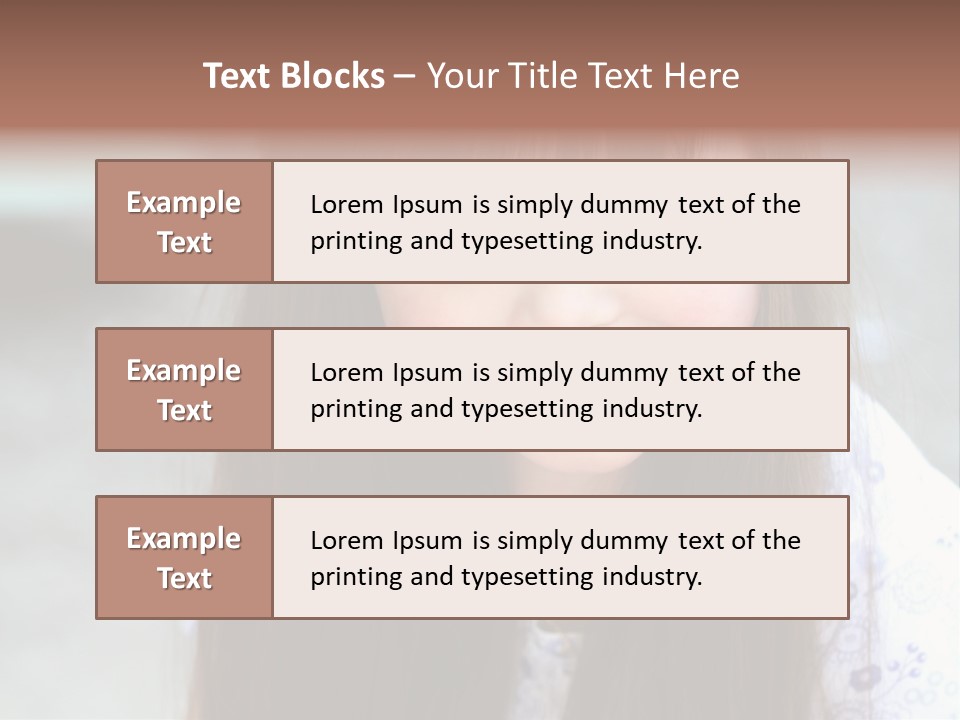 A Young Girl With Long Brown Hair Smiles At The Camera PowerPoint Template