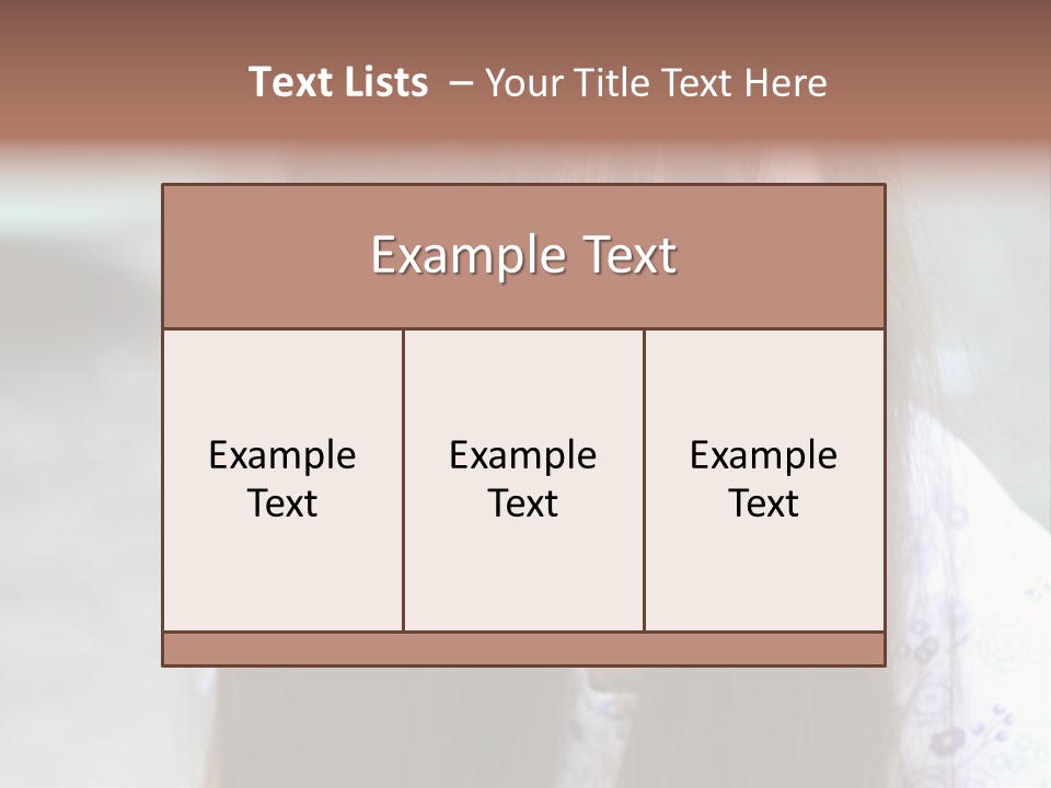 A Young Girl With Long Brown Hair Smiles At The Camera PowerPoint Template