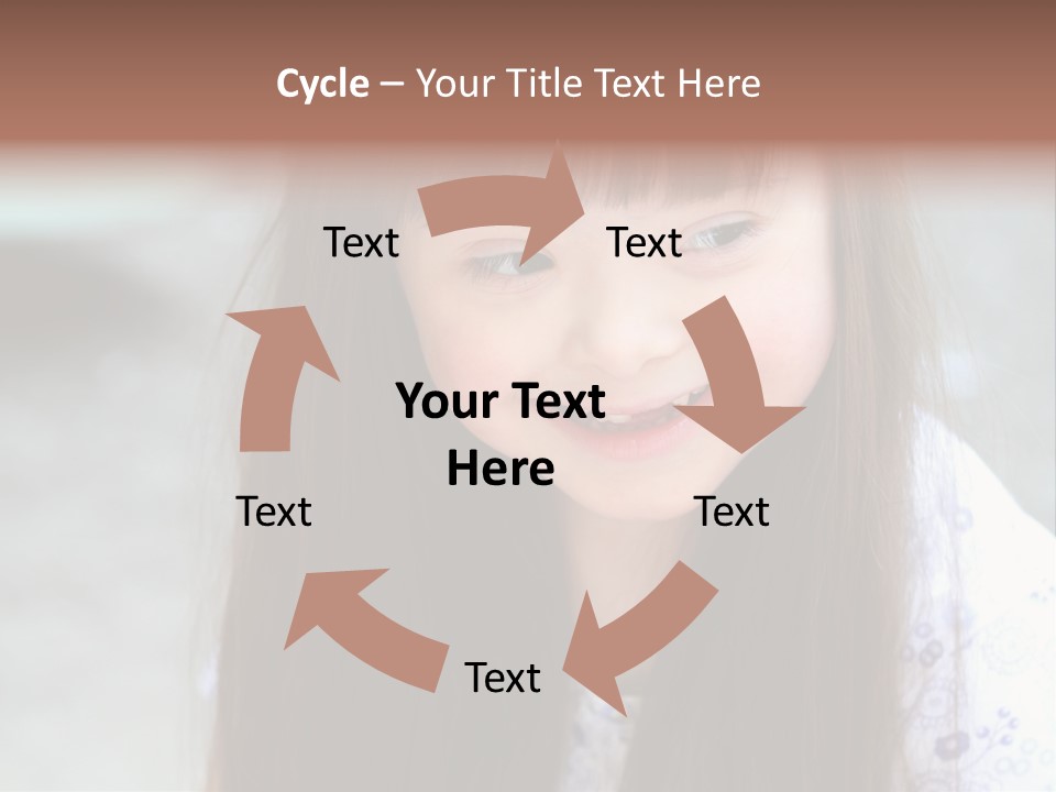 A Young Girl With Long Brown Hair Smiles At The Camera PowerPoint Template