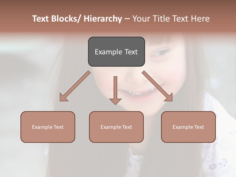 A Young Girl With Long Brown Hair Smiles At The Camera PowerPoint Template