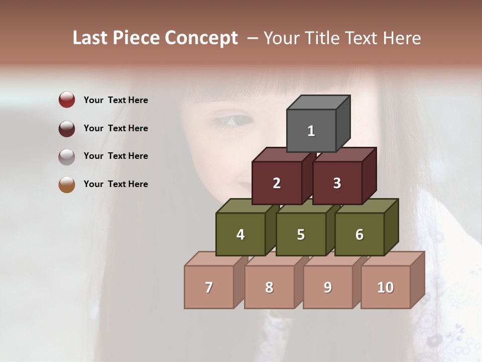 A Young Girl With Long Brown Hair Smiles At The Camera PowerPoint Template