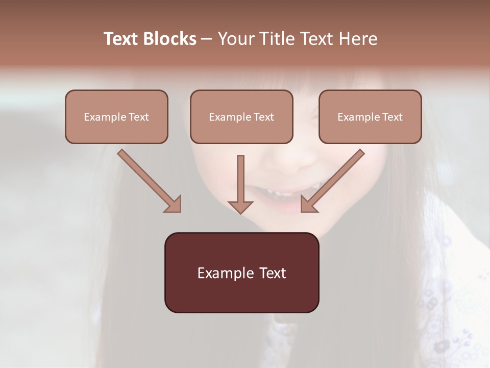 A Young Girl With Long Brown Hair Smiles At The Camera PowerPoint Template