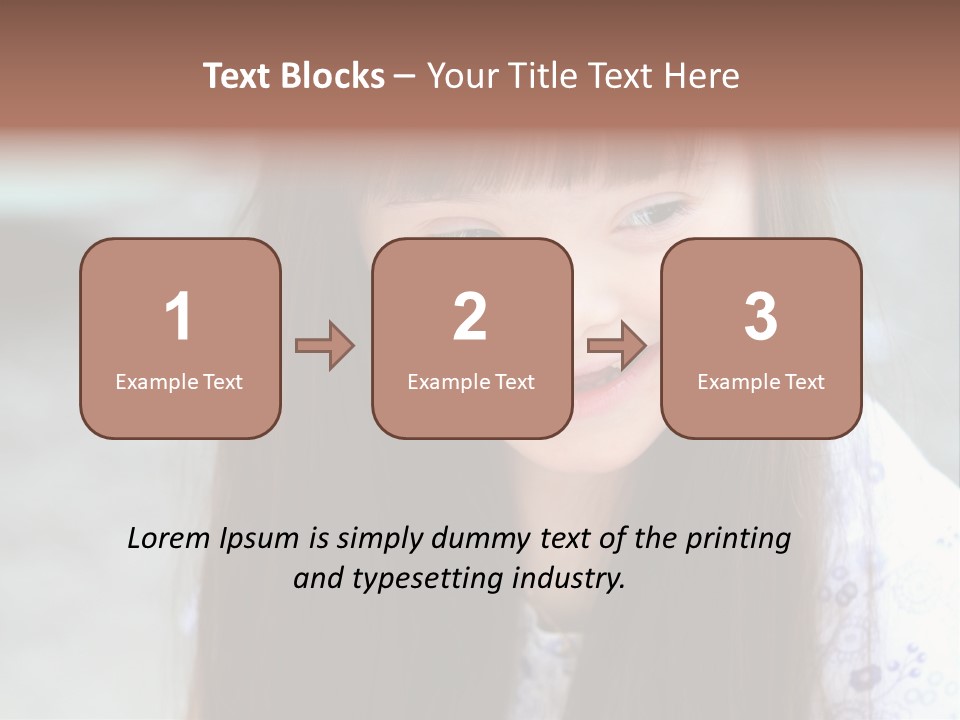 A Young Girl With Long Brown Hair Smiles At The Camera PowerPoint Template