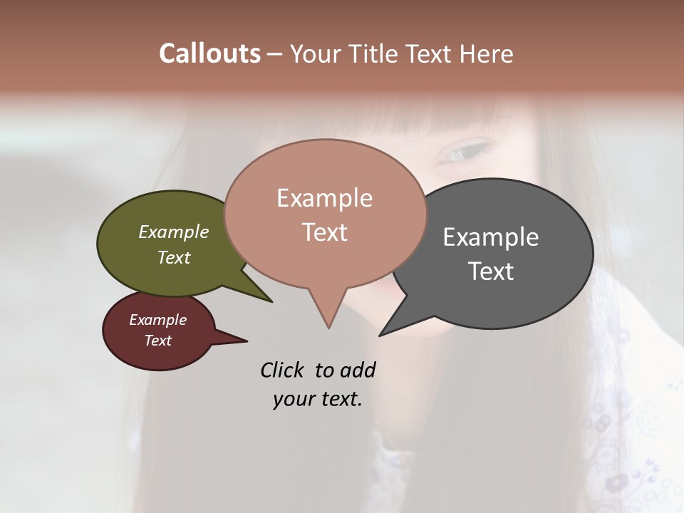 A Young Girl With Long Brown Hair Smiles At The Camera PowerPoint Template