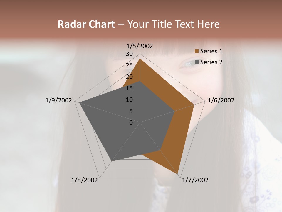 A Young Girl With Long Brown Hair Smiles At The Camera PowerPoint Template