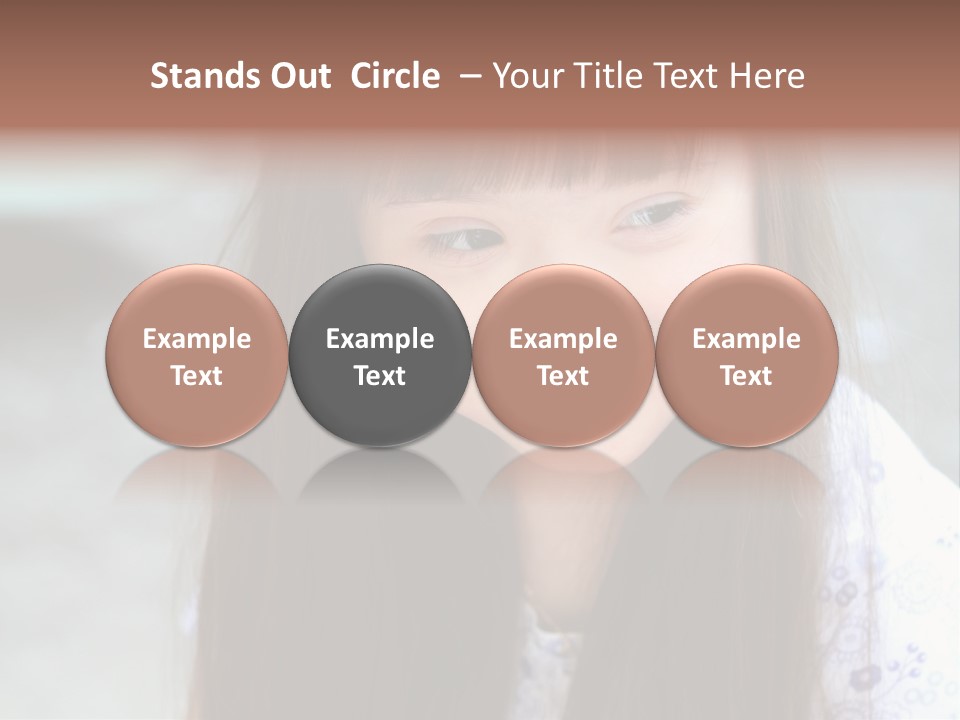 A Young Girl With Long Brown Hair Smiles At The Camera PowerPoint Template