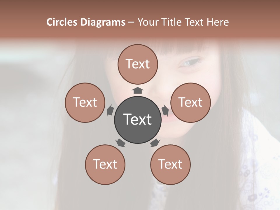 A Young Girl With Long Brown Hair Smiles At The Camera PowerPoint Template