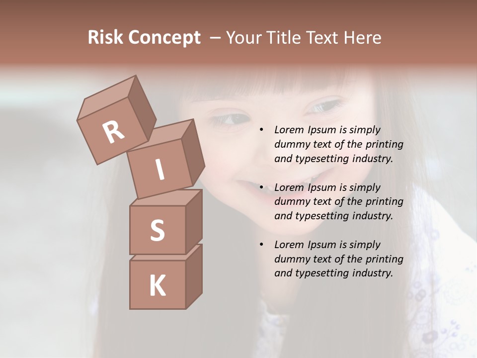 A Young Girl With Long Brown Hair Smiles At The Camera PowerPoint Template