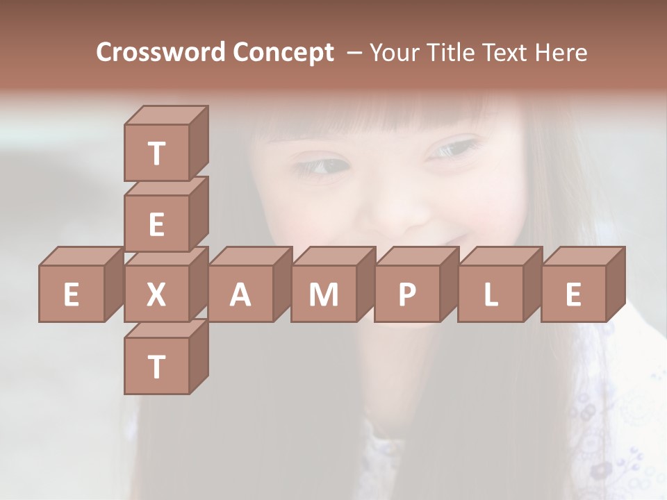 A Young Girl With Long Brown Hair Smiles At The Camera PowerPoint Template