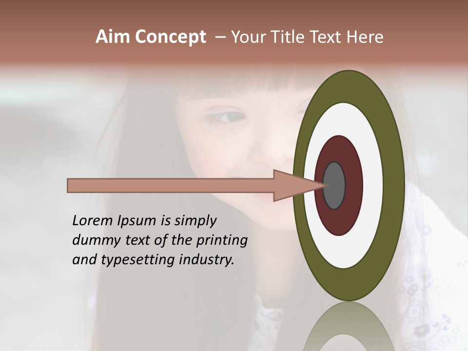 A Young Girl With Long Brown Hair Smiles At The Camera PowerPoint Template