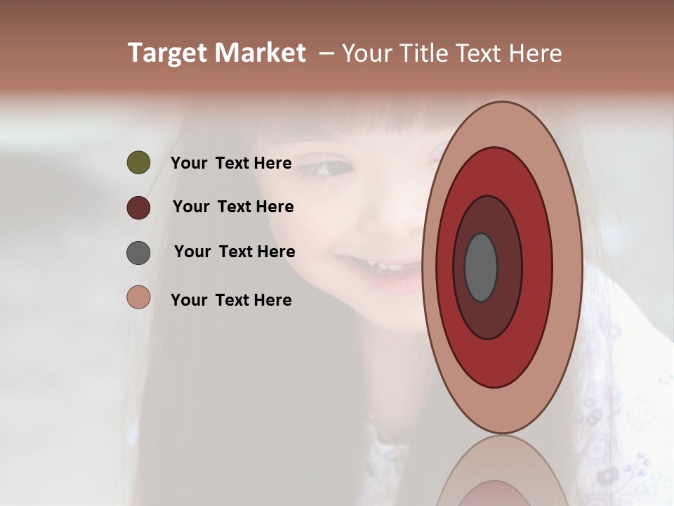 A Young Girl With Long Brown Hair Smiles At The Camera PowerPoint Template