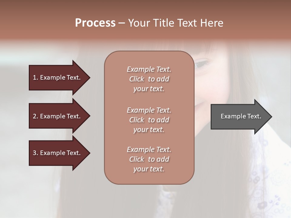 A Young Girl With Long Brown Hair Smiles At The Camera PowerPoint Template