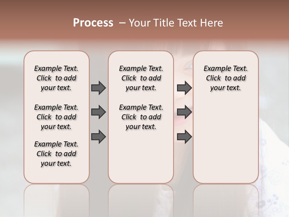 A Young Girl With Long Brown Hair Smiles At The Camera PowerPoint Template