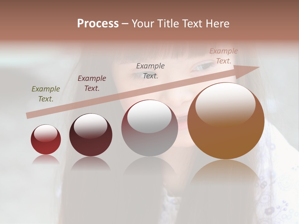 A Young Girl With Long Brown Hair Smiles At The Camera PowerPoint Template