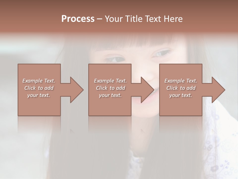 A Young Girl With Long Brown Hair Smiles At The Camera PowerPoint Template