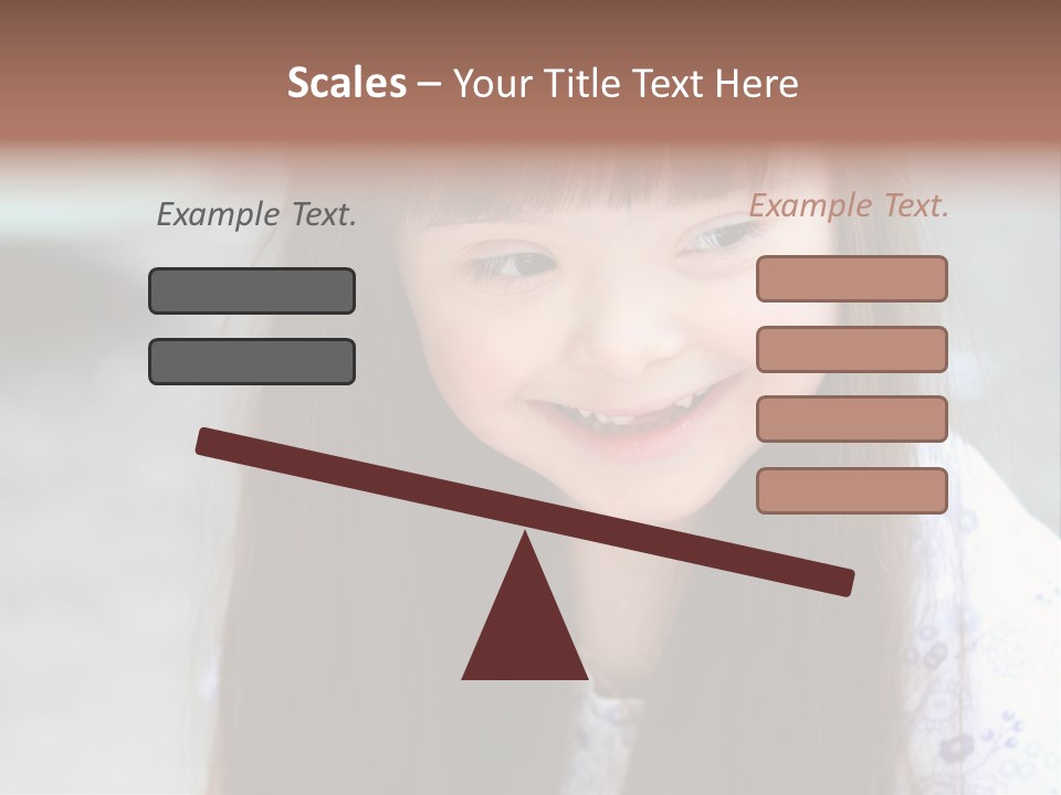 A Young Girl With Long Brown Hair Smiles At The Camera PowerPoint Template