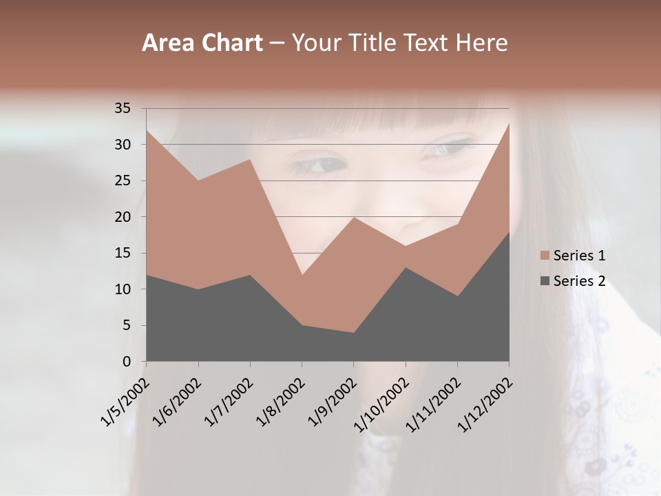 A Young Girl With Long Brown Hair Smiles At The Camera PowerPoint Template