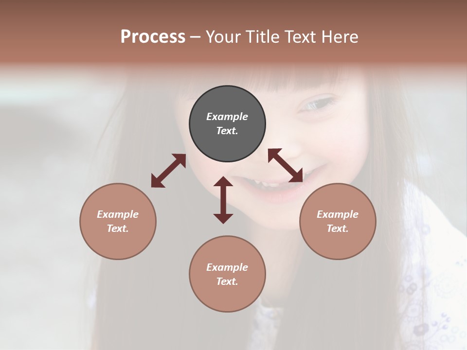 A Young Girl With Long Brown Hair Smiles At The Camera PowerPoint Template