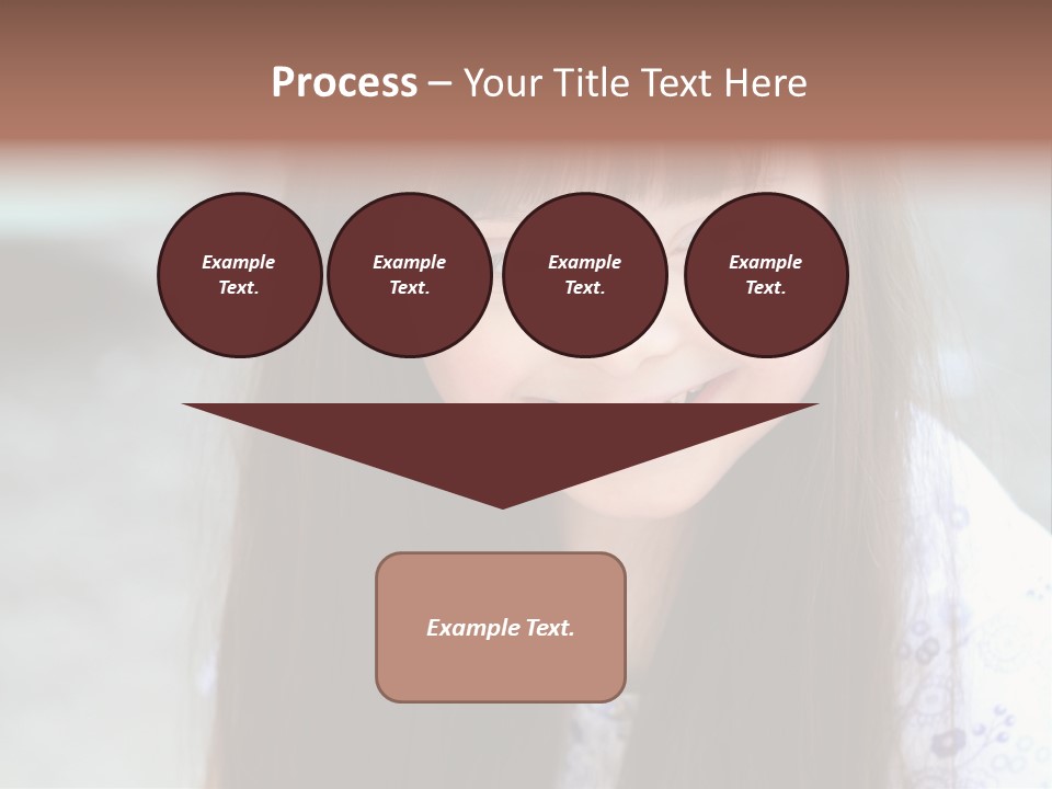 A Young Girl With Long Brown Hair Smiles At The Camera PowerPoint Template