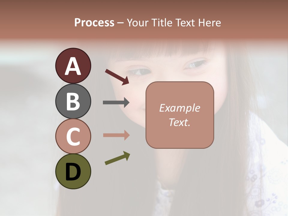 A Young Girl With Long Brown Hair Smiles At The Camera PowerPoint Template