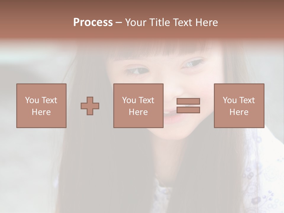 A Young Girl With Long Brown Hair Smiles At The Camera PowerPoint Template