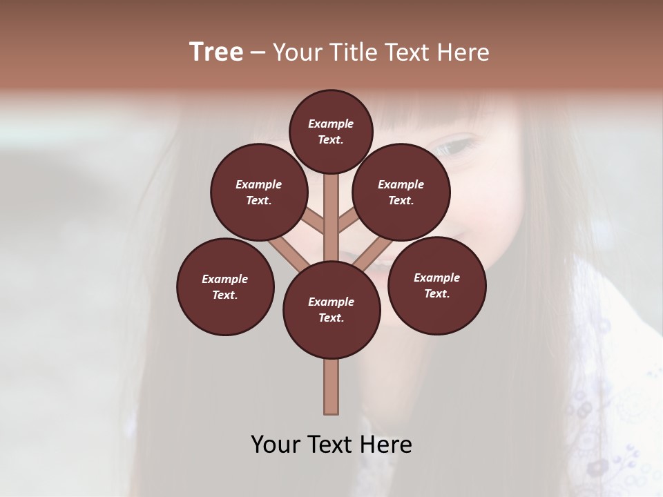 A Young Girl With Long Brown Hair Smiles At The Camera PowerPoint Template