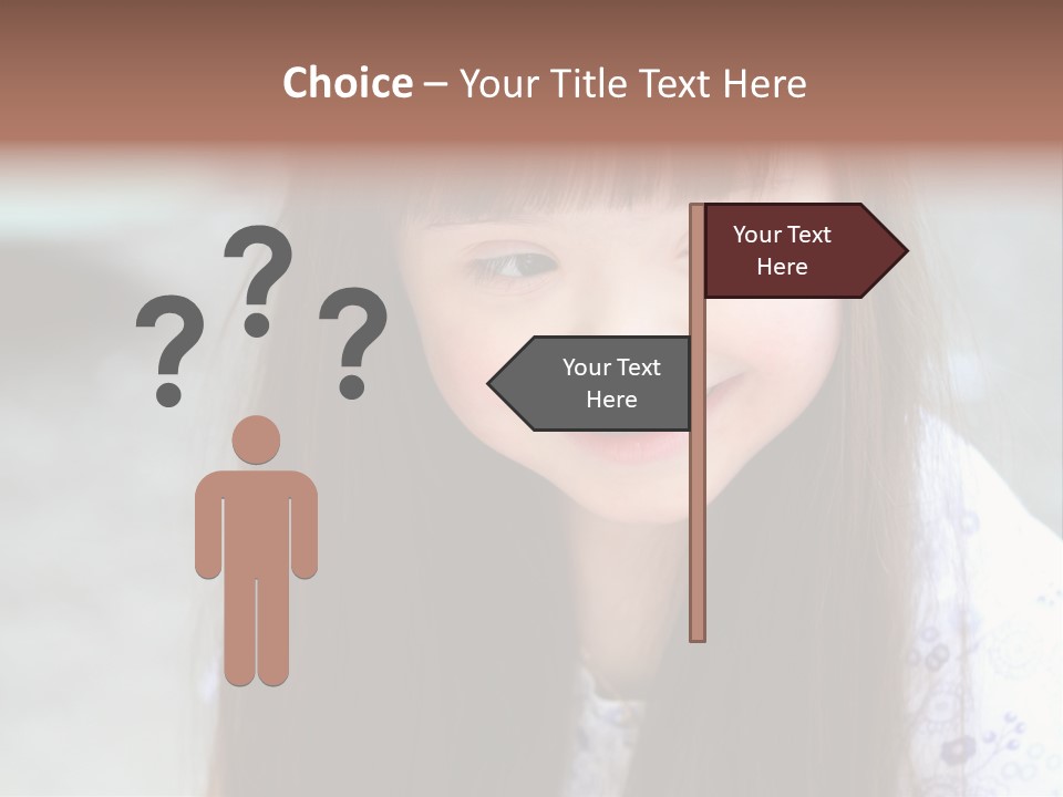 A Young Girl With Long Brown Hair Smiles At The Camera PowerPoint Template