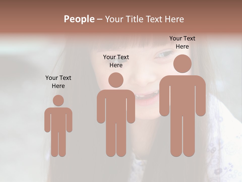 A Young Girl With Long Brown Hair Smiles At The Camera PowerPoint Template