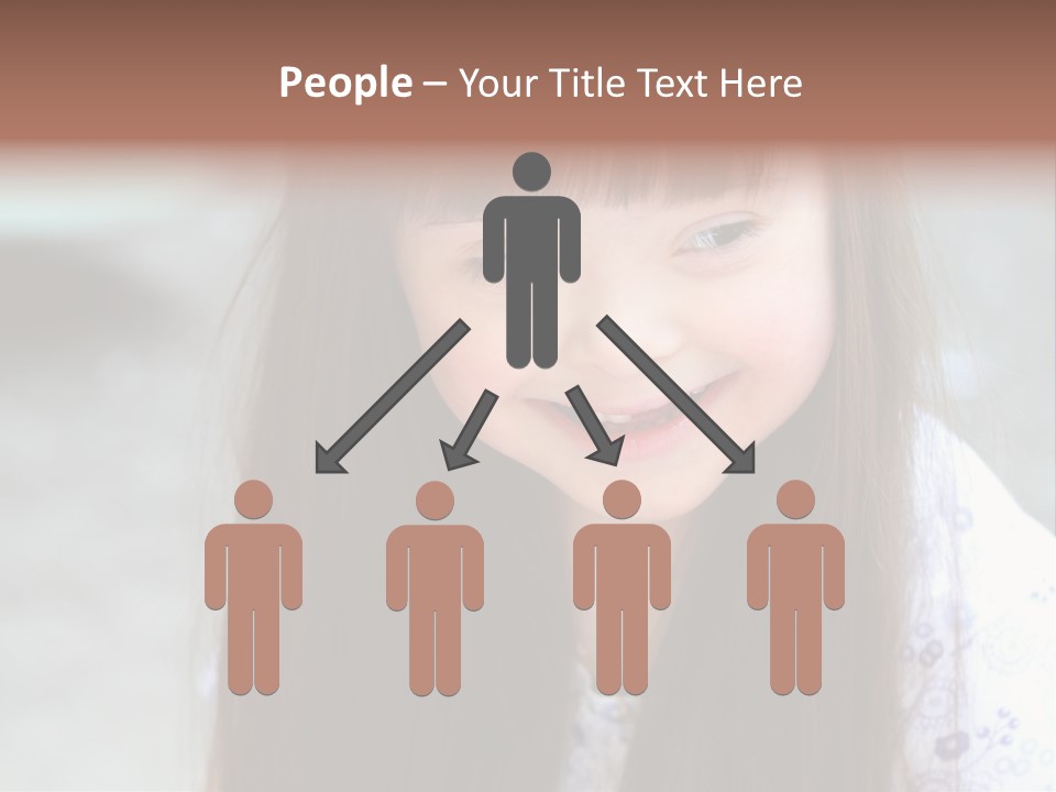 A Young Girl With Long Brown Hair Smiles At The Camera PowerPoint Template