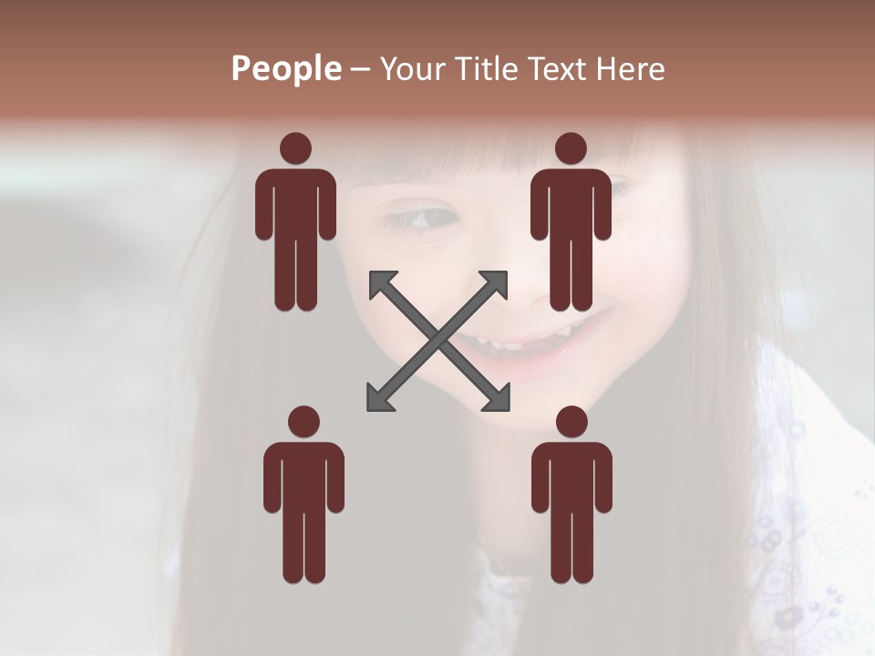 A Young Girl With Long Brown Hair Smiles At The Camera PowerPoint Template