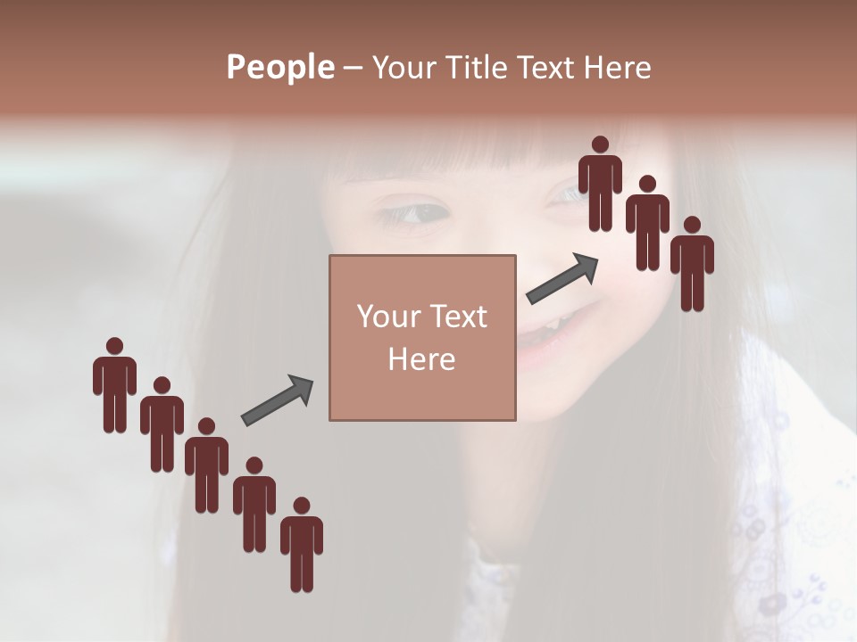 A Young Girl With Long Brown Hair Smiles At The Camera PowerPoint Template