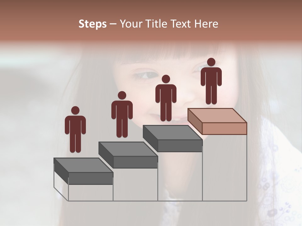 A Young Girl With Long Brown Hair Smiles At The Camera PowerPoint Template