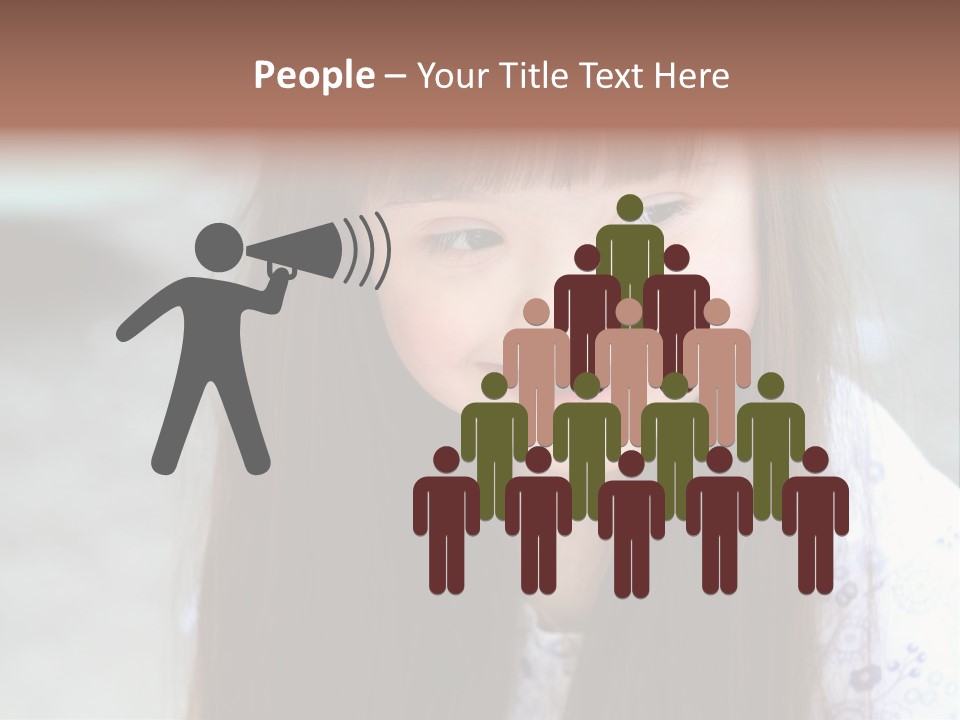A Young Girl With Long Brown Hair Smiles At The Camera PowerPoint Template