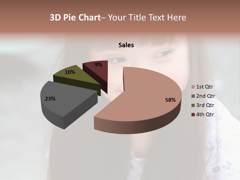A Young Girl With Long Brown Hair Smiles At The Camera PowerPoint Template