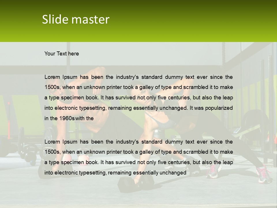 A Man And A Woman Doing Push Ups With Dumbbells PowerPoint Template