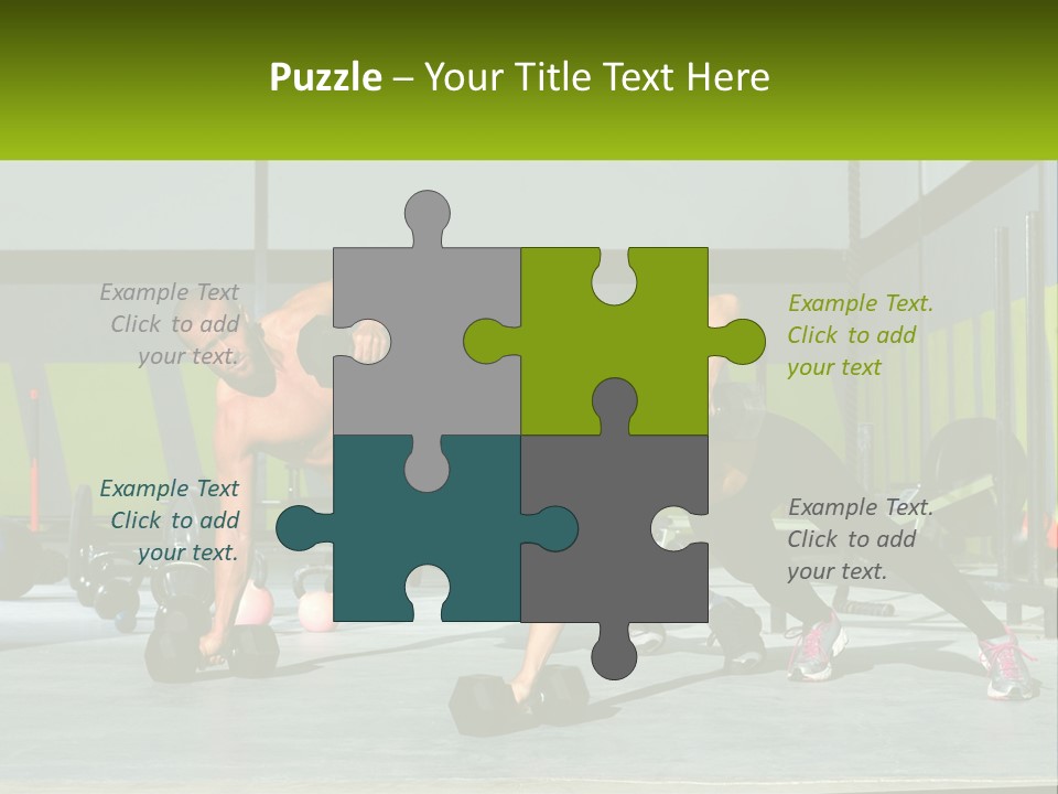 A Man And A Woman Doing Push Ups With Dumbbells PowerPoint Template