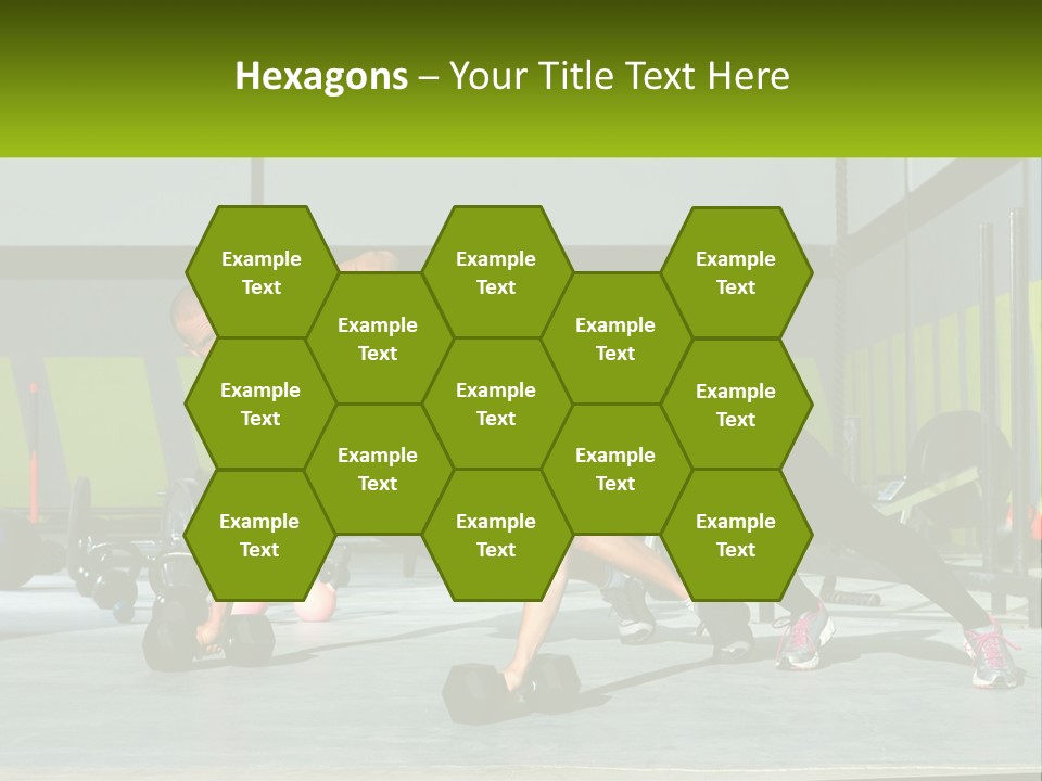 A Man And A Woman Doing Push Ups With Dumbbells PowerPoint Template