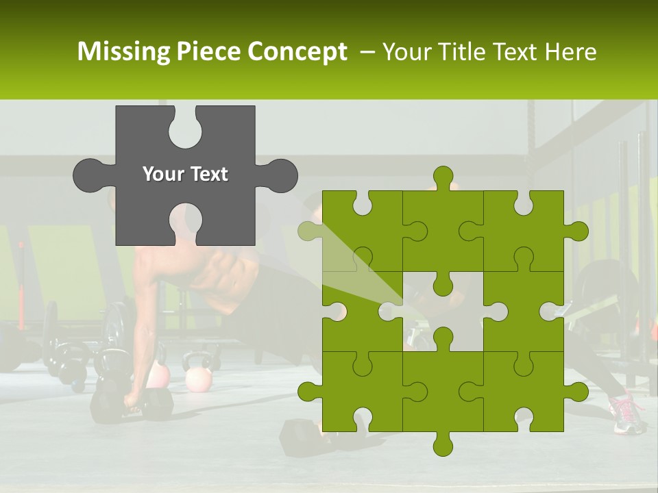 A Man And A Woman Doing Push Ups With Dumbbells PowerPoint Template