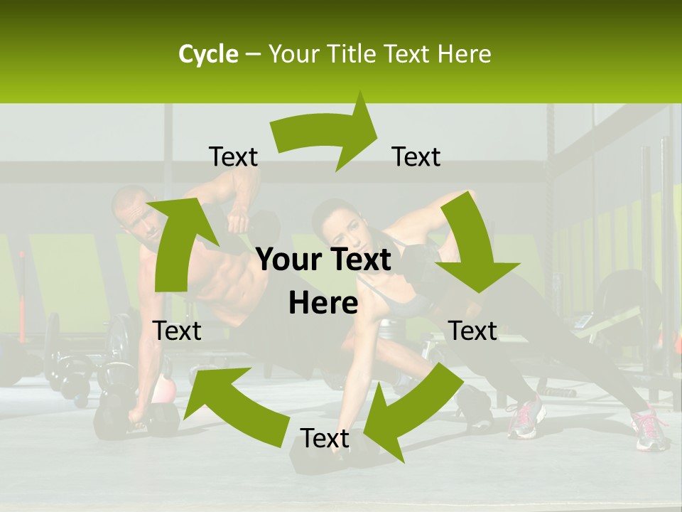 A Man And A Woman Doing Push Ups With Dumbbells PowerPoint Template