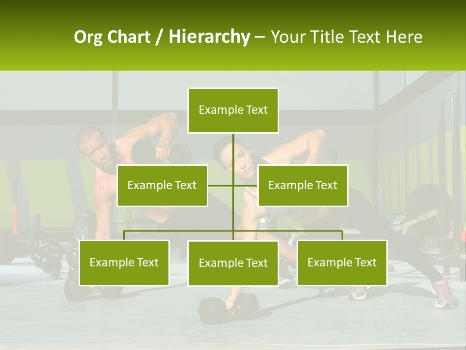 A Man And A Woman Doing Push Ups With Dumbbells PowerPoint Template