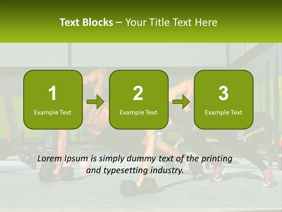 A Man And A Woman Doing Push Ups With Dumbbells PowerPoint Template