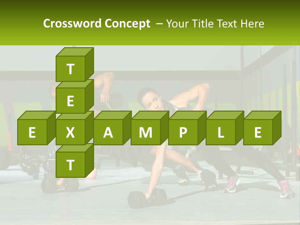 A Man And A Woman Doing Push Ups With Dumbbells PowerPoint Template