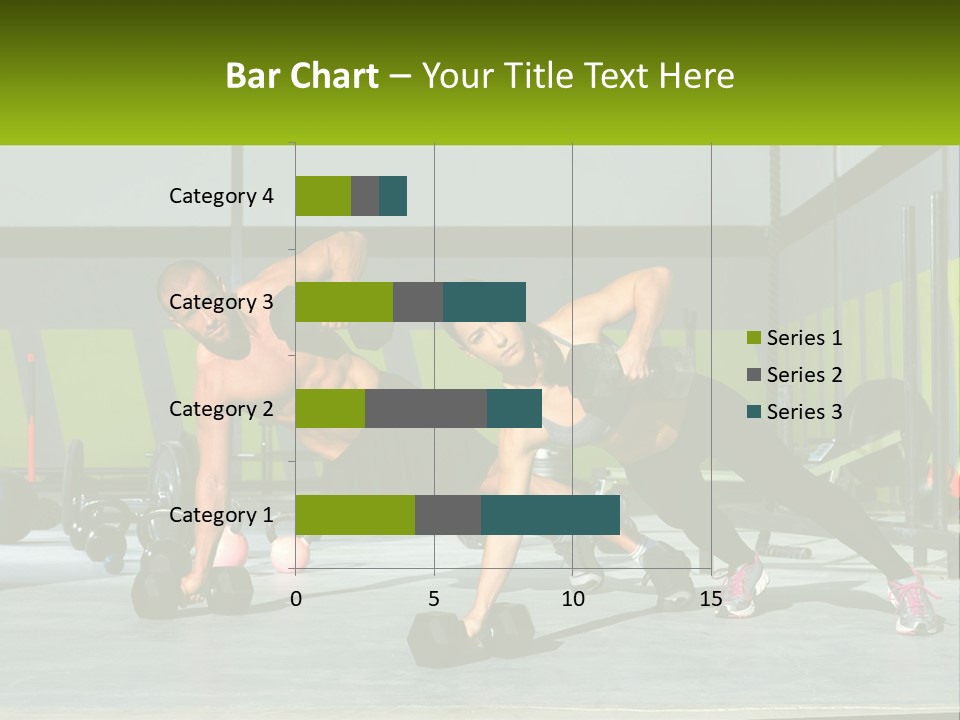 A Man And A Woman Doing Push Ups With Dumbbells PowerPoint Template