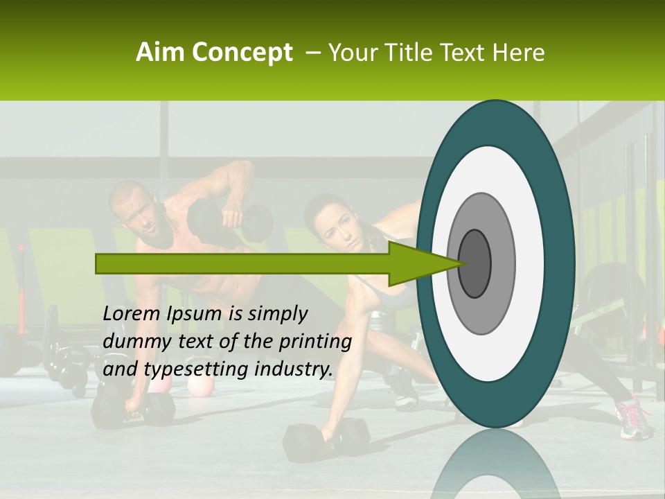 A Man And A Woman Doing Push Ups With Dumbbells PowerPoint Template