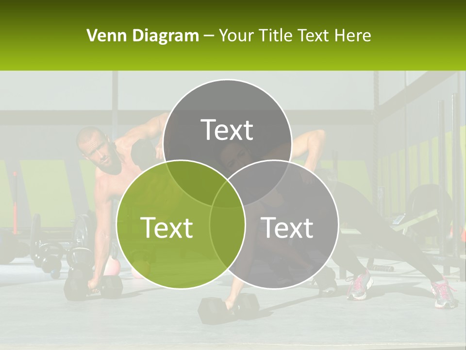 A Man And A Woman Doing Push Ups With Dumbbells PowerPoint Template