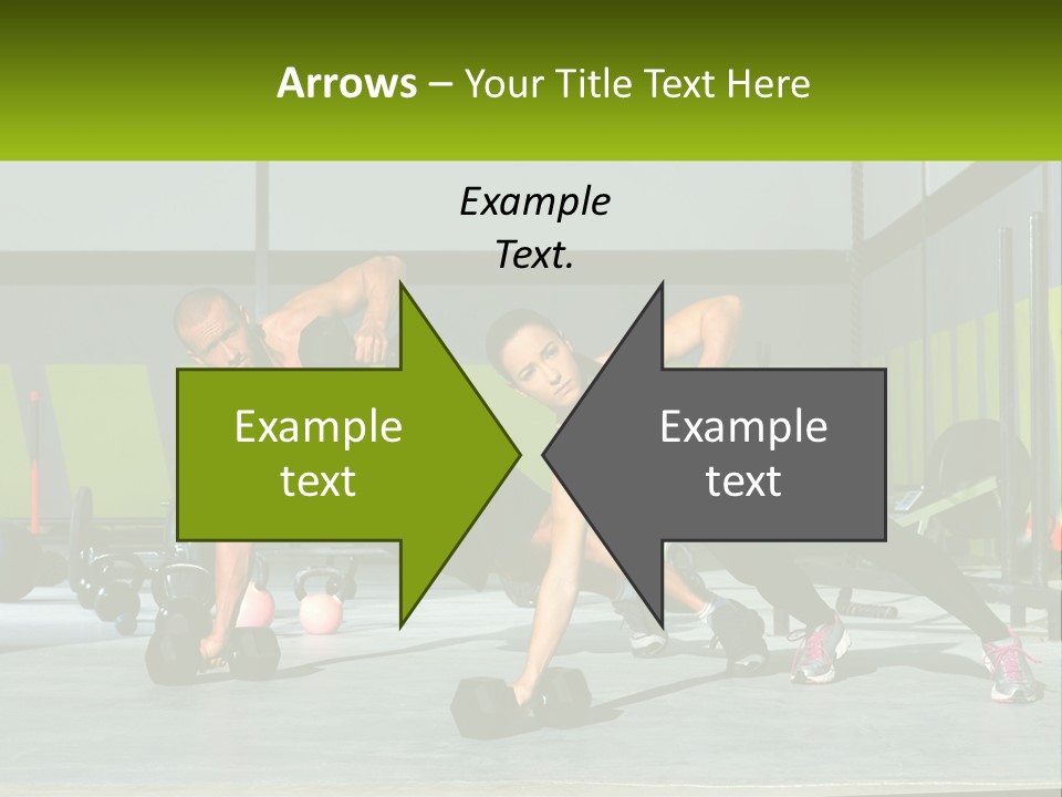 A Man And A Woman Doing Push Ups With Dumbbells PowerPoint Template