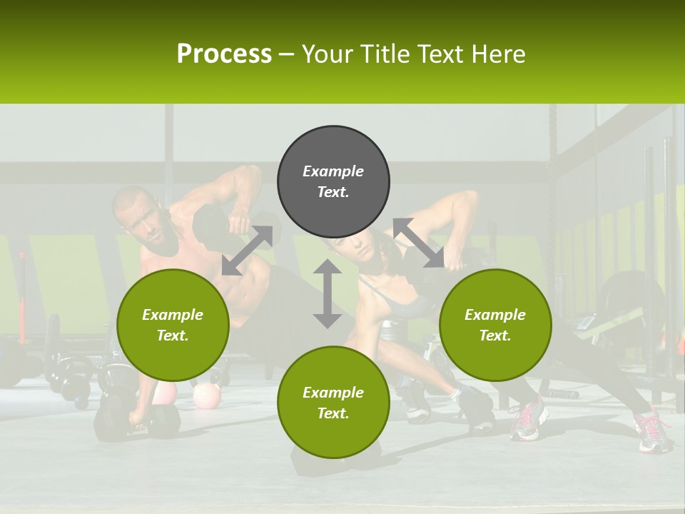 A Man And A Woman Doing Push Ups With Dumbbells PowerPoint Template